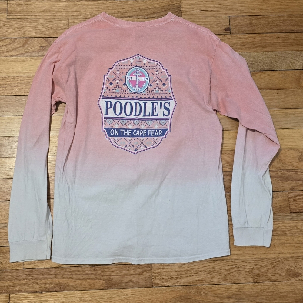 Poodles Island Wear Long Sleeve Ombre Tee - Pink & Cream
